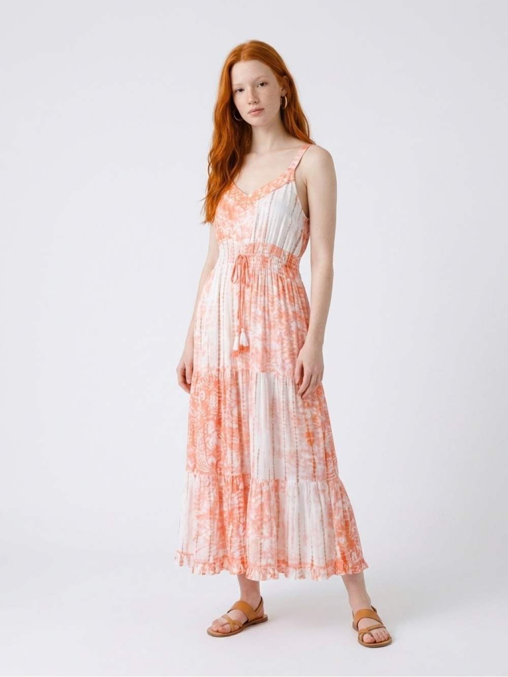 Me 2 Magic Coral and White Maxi Dress